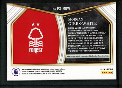 2023-24 Morgan Gibbs White Auto Panini Select Silver 2023-24 Morgan Gibbs White Auto Panini Select Silver
