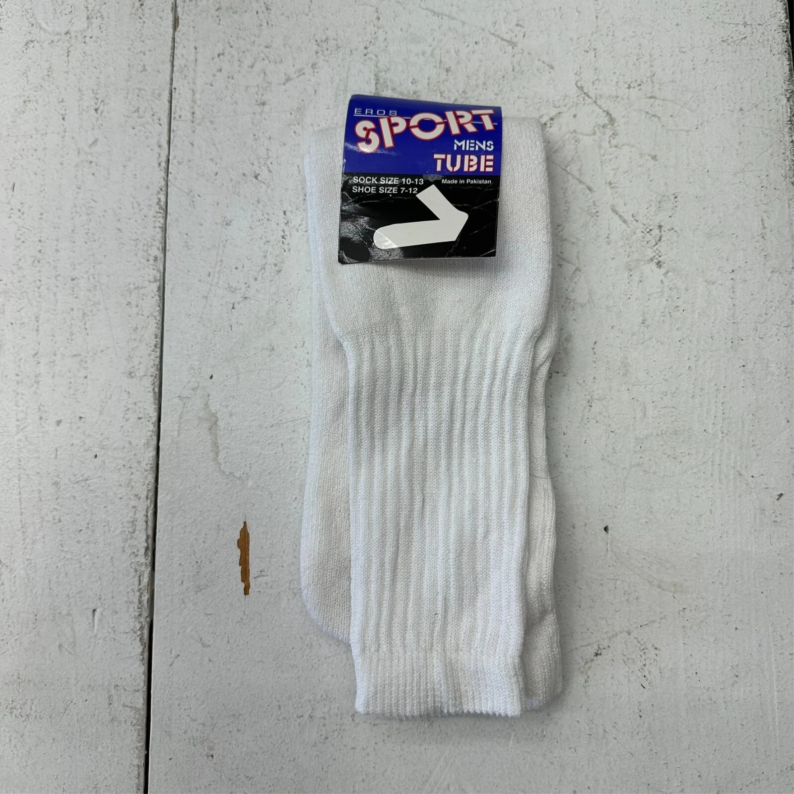 Eros Sport White Calf Length Long Comfy Basic Tube Socks Men's Size 10-13 NEW