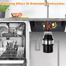 3/4 HP Garbage Disposal Food Waste Disposer Continuous Feed Stainless Steel New