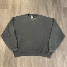 Vintage JERZEES Blank Sweatshirt Mens XL Gray Crewneck Pullover Faded USA 90s