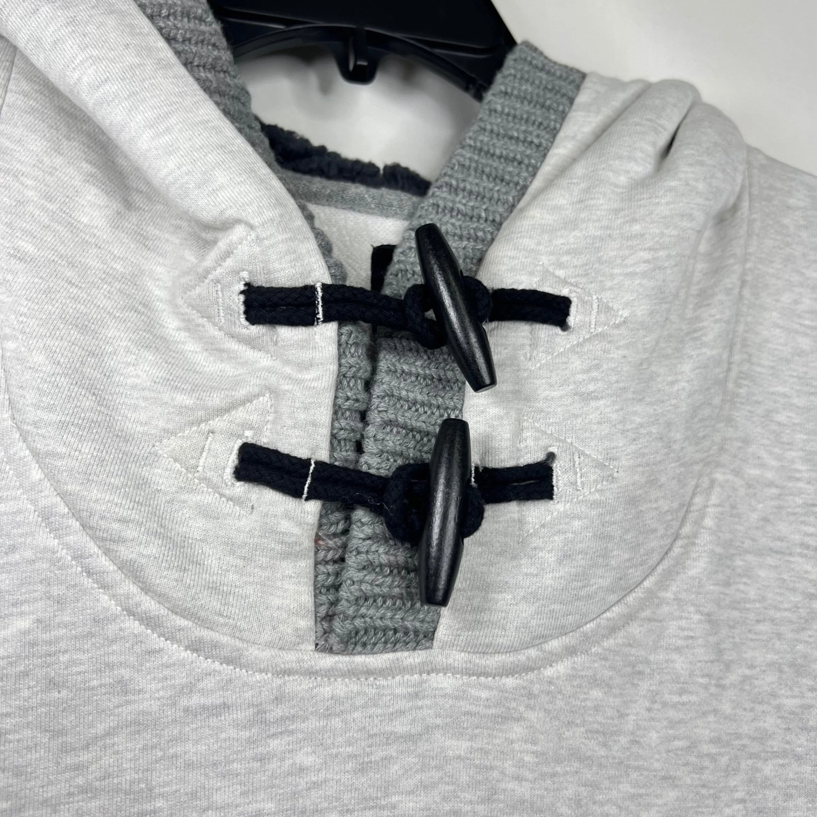 Bar III Gray Toggle Hoodie Mens XXL Sherpa Lined Hood Elbow Patches Athleisure