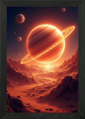 Gerahmtes Wandbild Poster Leinwanddruck Bild leuchtender Gasriesenplanet