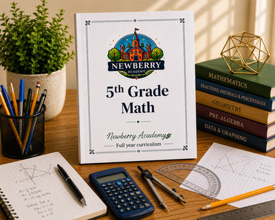 5th Grade Math Full year Lessons Workbook Fifth Grade Mathematics Homeschool