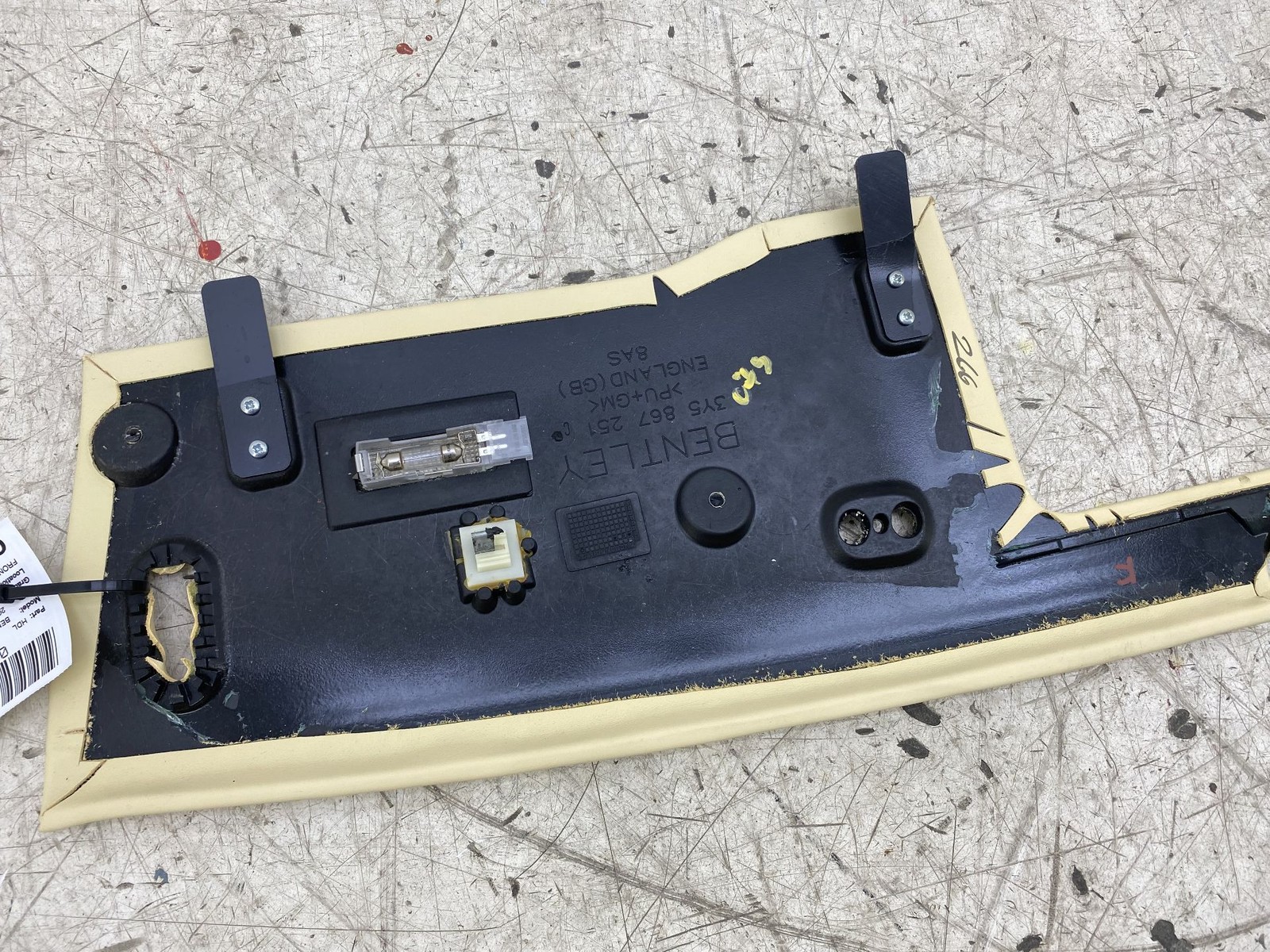 2010-2020 BENTLEY MULSANNE FRONT ROOF TOP HEADER TRIM PANEL LEATHER 3Y5867251