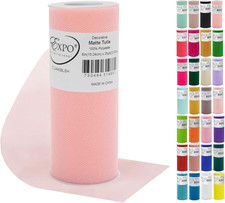 Decorative Matte Tulle, Lightweight Polyester Tulle Fabric for Tutus, Costumes,