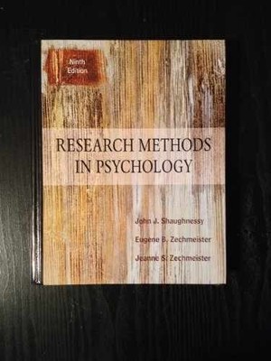 Research Methods In Psychology, - Hardcover, by John J. Shaughnessy; - Very Good