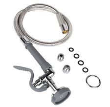 Commercial Kitchen Faucet. TBER 45" Pre-Rinse Hose with Spray Valve Stainless