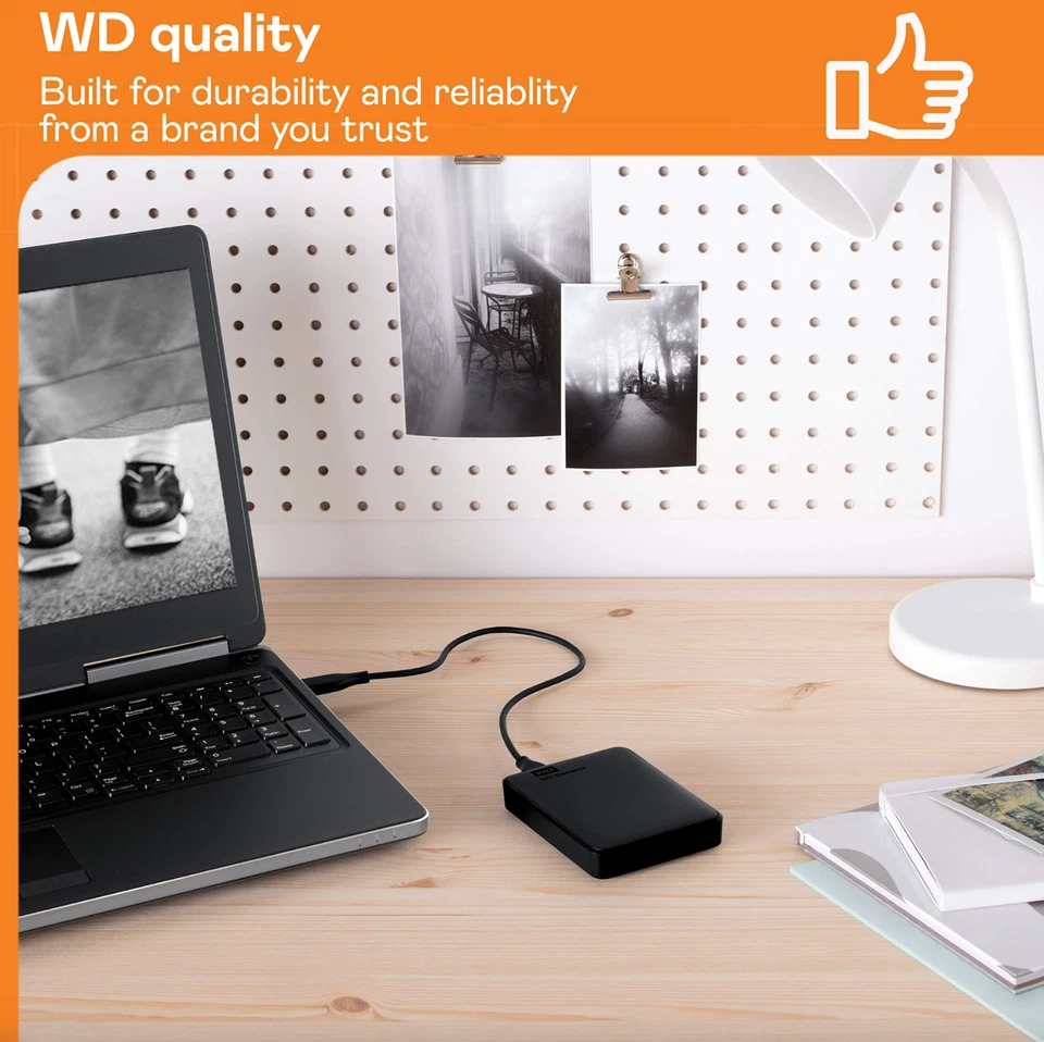 WD 1TB Elements Portable USB 3.2 Gen 1 Hard Drive HDD - WDBUZG0010BBK-WESN - Image 4 of 4