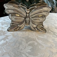 Godinger Butterfly Napkin or Letter Holder silver plated vintage tableware decor