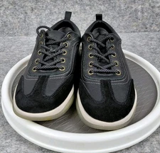 Vionic Nyla Shoes Womens Size 7 Black Leather Sneakers Comfort GOOD