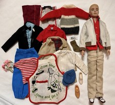 Vintage 1960 Ken Doll 750 Clothes Outfit Flocked Blonde Barbie Boyfriend Mattel