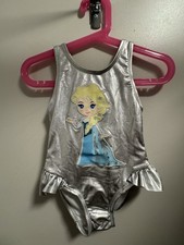 NWT Disney Store Frozen Elsa Swimsuit Girls Size 3 Silver