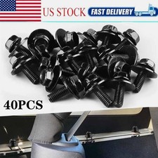 40pcs Bolts Screws Fastener M6 10mm Hex For Car Body Fender Engine Splash Shield 40pcs Bolts Screws Fastener M6 10mm Hex For Car Body Fender Engine Splash Shield