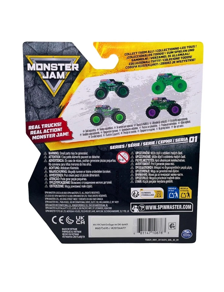 Monster Jam Grave Digger Série 01 Hiper Combustível Versão 2025 Escala 1:64 - Imagem 3 de 4