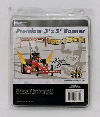 Vintage 2005 Brandon Bernstein Budweiser NHRA 3' X 5' Banner Flag-New Sealed 