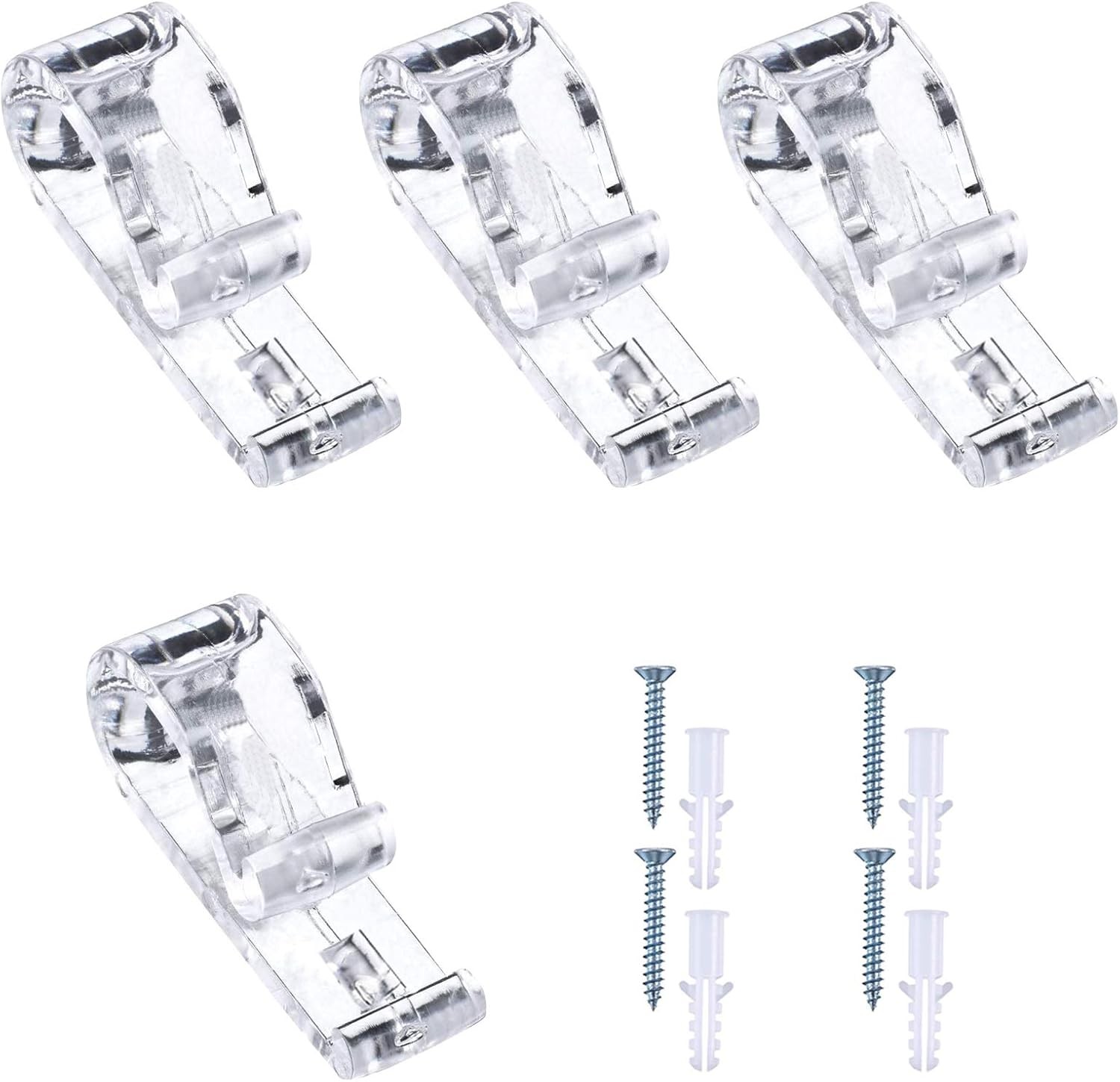 4 Sets Roman Blind P Clip, Plastic Roman Roller Blind Chain Cord P Clips Hooks