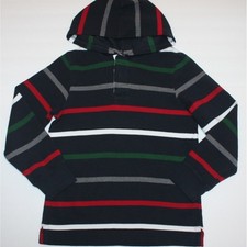 Gymboree Ace Pilot Boy's Striped Hooded Pullover Top Sweat Shirt in size 8