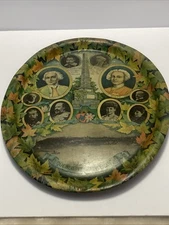 RARE QUEBEC TERCENTENARY 1608-1908 COMMEMORATIVE TRAY CANADIANA 13 X 16 INCHES