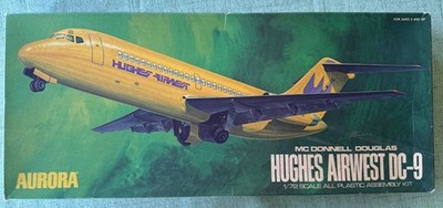 Aurora Douglas Hughes Airwest DC-9 1:72 Scale Model Kit 386 (1974)
