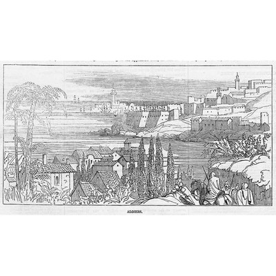 ALGERIEN Ansicht von Algier - antiker Druck 1857