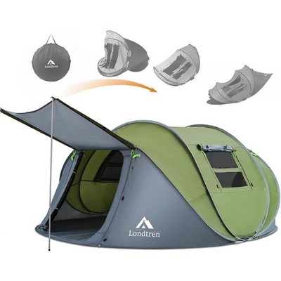 4 Person Easy Pop Up Tent Waterproof Automatic Setup 2Doors-Instant Family Tents