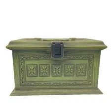 Max Klein Sewing Box Vintage SC-1280 Avocado Green Plastic Storage Case w/Tray