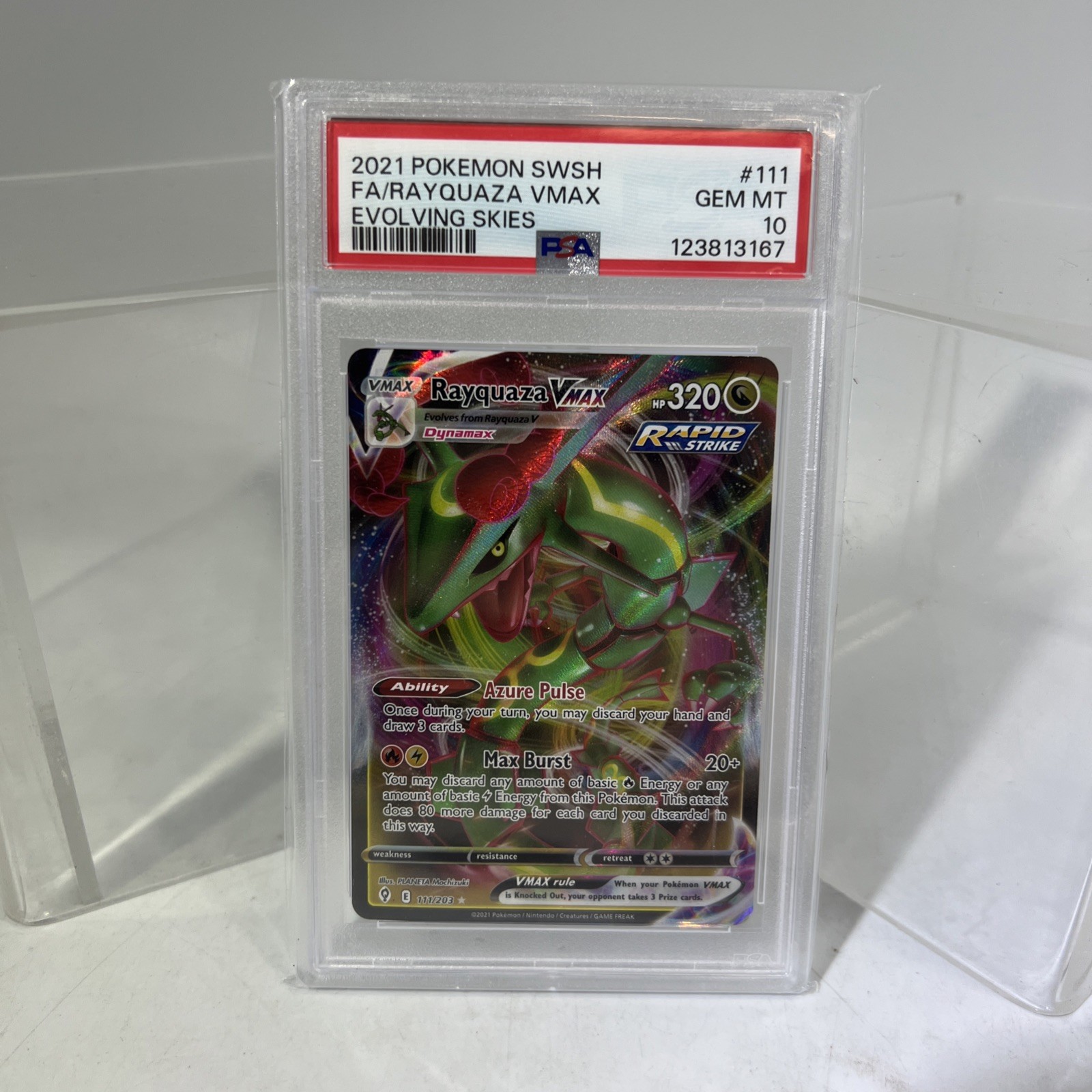 Rayquaza VMAX #111/203 PSA 10 Evolving Skies SWSH Pokemon TCG Full Art Holo #ML