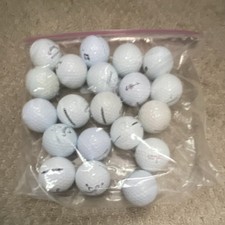 Mixed Lot White Recycled Golf Balls, Mixed Brands, Zip-Top Bag