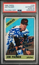 1966 TOPPS JIM PALMER #126 PSA N0: AUTHENTIC Auto GEM MT 10