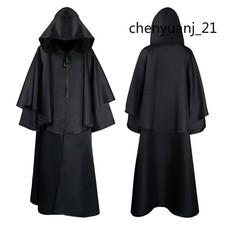 Halloween Hooded Robe Cosplay Medieval Vintage Cloak Grim Reaper Cape Party Gift