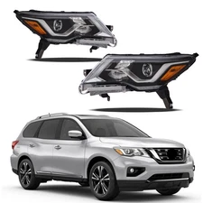 Labwork  L+R Headlight For Pathfinder Platinum 2017-2020 S SL SV Halogen LED DRL
