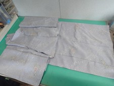 Very Beautiful Crepe Kimono with Basting Thread, Gray Mauve, Blossom Japan