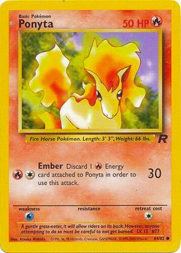 Ponyta 64/82 Team Rocket Vintage 2000 Pokemon Card - NM