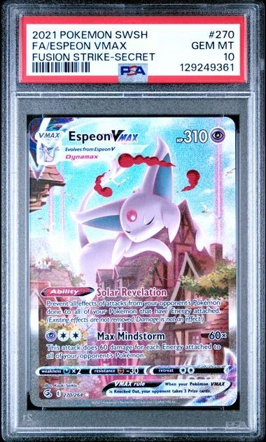 Pokemon Espeon Vmax Fusion Strike Secret Rare Full Alt Art 270 PSA