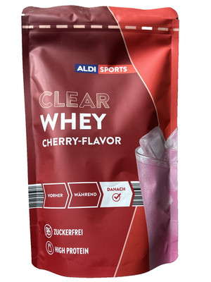 Aldi Sports Clear Whey Cherry-Flavor, Proteingetränke Pulver, 300 g, neu&ovp
