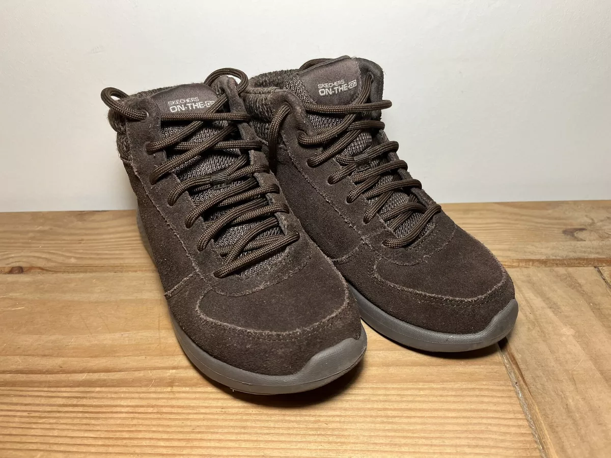 Sketchers On The Go Air Cooled Goga Mat Lace Up Ankle Boots Brown