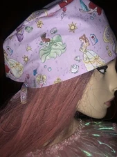 Scrub Hat Disney Princesses Nurse Hat Doctor Bouffant Head Cover Cotton