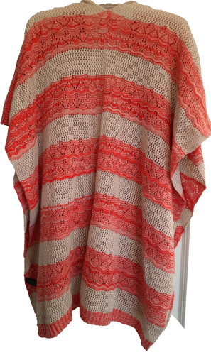 La Fiorentina Knit Open Sweater Wrap Poncho Fall One Size Cardigan Shawl Cape - Picture 2 of 11