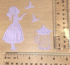   SOPHIA WITH BIRDS cardstock paper die cut embellishments