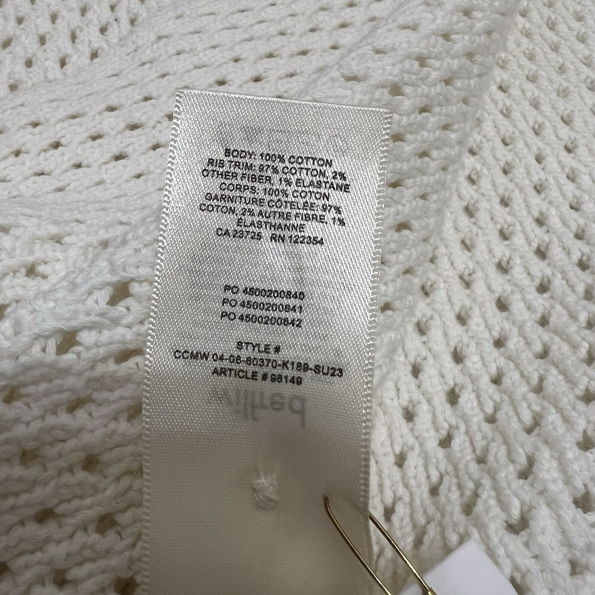Wilfred Evie Midi Crochet Knit Dress V-Neck Light Birch Size