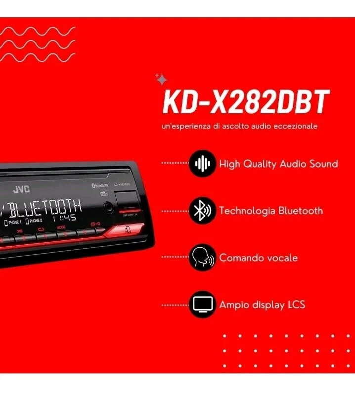 JVC KD-X282DBT Autoradio Bluetooth USB FLAC DAB+ AUX Tecnologia K2 Nuovo - Immagine 3 di 4