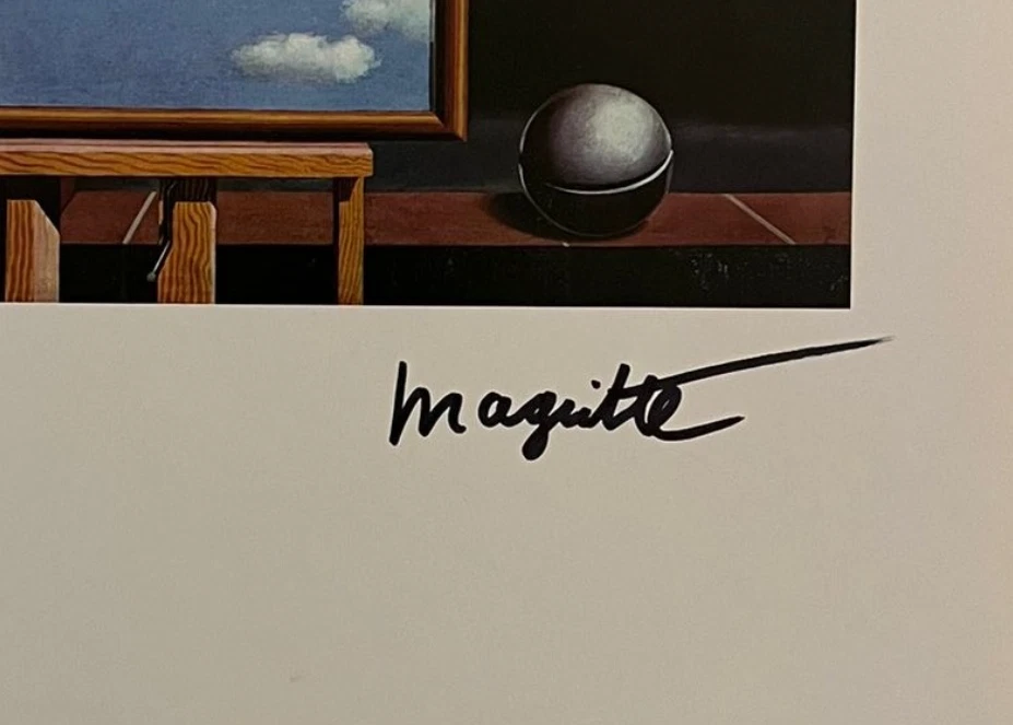 René Magritte, Litografía Original Firmada a Mano con Certificado de Autenticidad y Valoración de $3,500 Foto 3 de 4