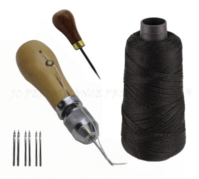JCP Leather Canvas Tent Sewing Awl Quick Stitch Repair Tool Heavy Duty Thread
