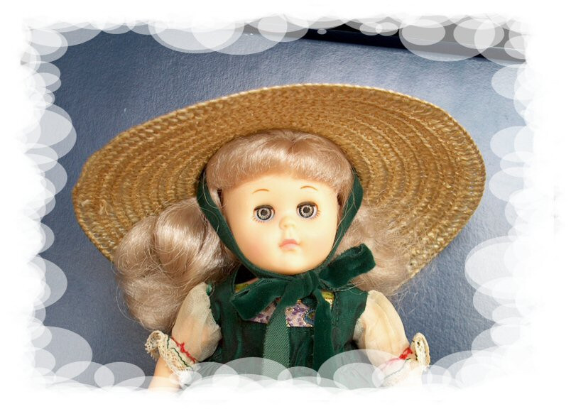 Franklin Mint Scarlett Ohara Natural Straw Barbecue 12Oaks Hat fits 8
