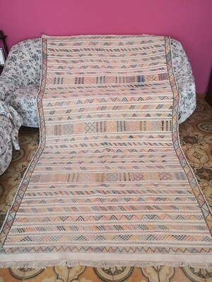 Marokkanischer Kelim Teppich Vintage Handarbeit Sabra 270x150 cm