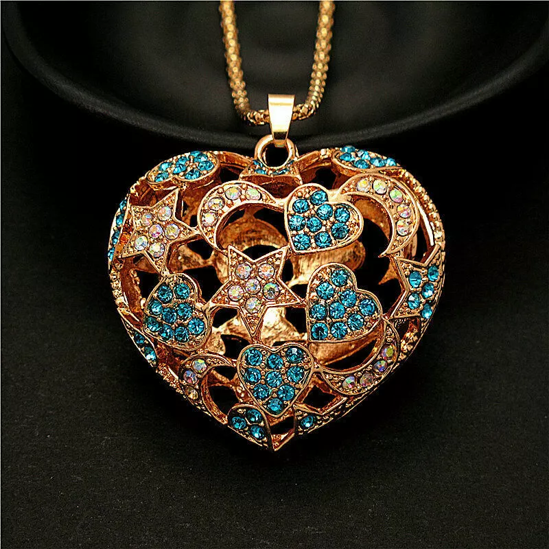 Bling heart necklace deals