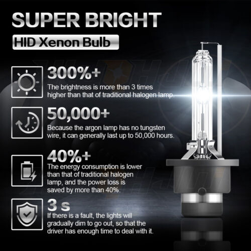 For Lexus ES330 2004-2006 - 6000K Front Xenon HID Headlight Bulbs Low Beam Qty2 - Picture 4 of 8