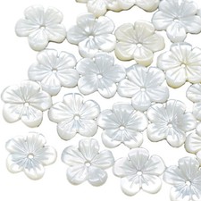 10x Natural White Flower Shell Mother of Pearl Shell Beads For Crafts 10x10mm