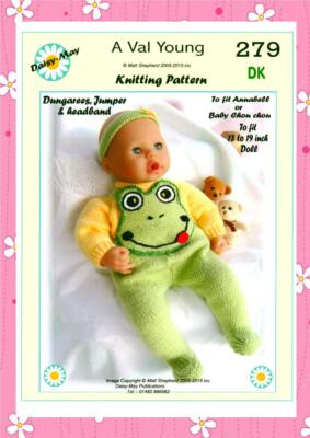 PUPPEN STRICKANLEITUNG für Annabell Puppe 18/19 Zoll Nr 279 von Val Young
