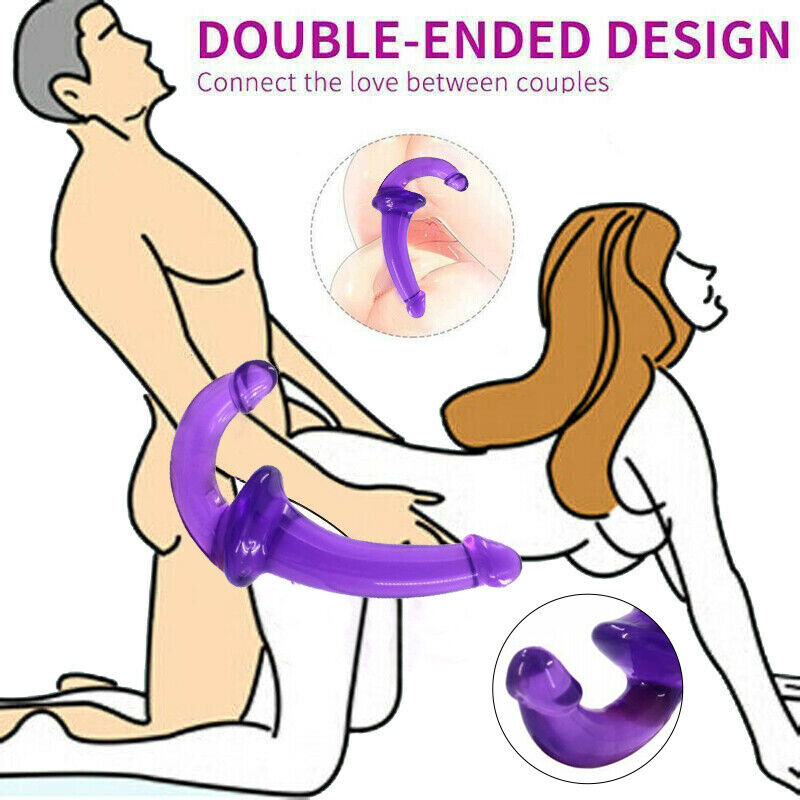 Jelly Double Ended Dildo Strapless Strap-on Anal G-spot Sex Toys Women Lesbian eBay